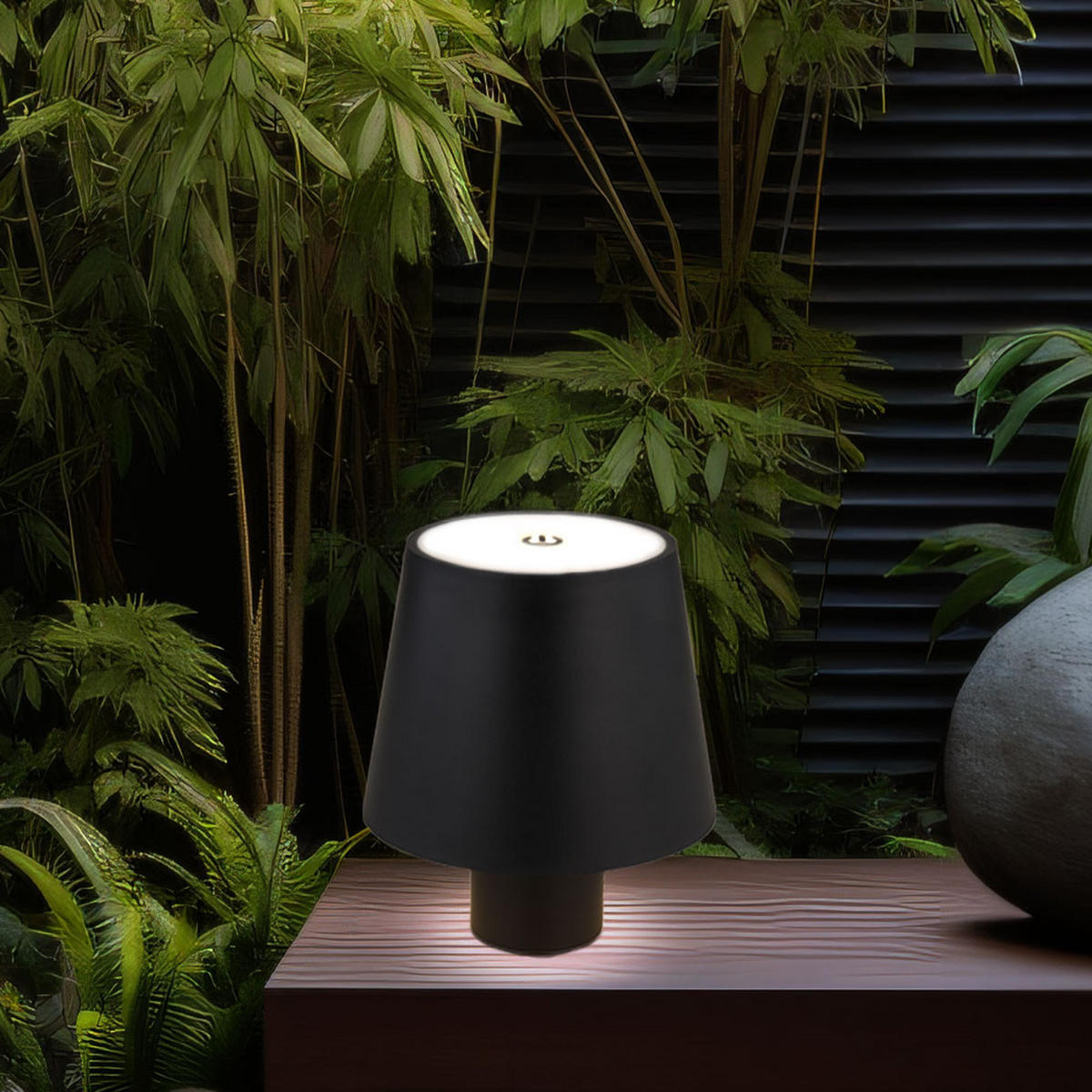 LED TISCHLEUCHTE VANNIE Transparent - Schwarz, Metall (10.6/10.6/13cm) - Globo Lighting