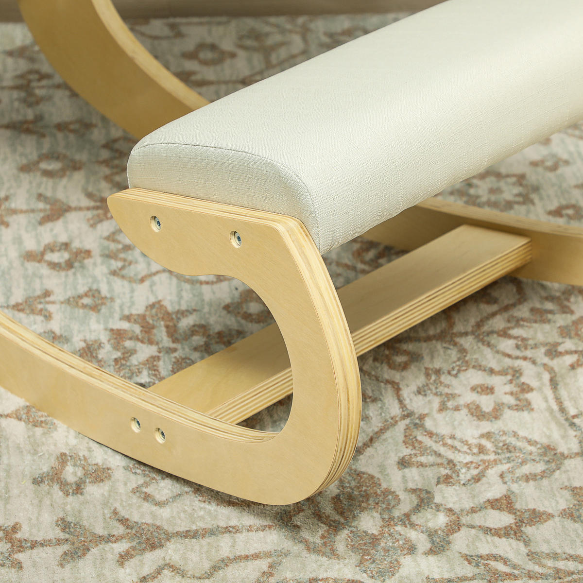 KNIESTUHL DE-05024 Ergonomisch & schaukelnd für bessere Körperhaltung Creme - Creme, Holz (85/55/55cm) - ComfortXL
