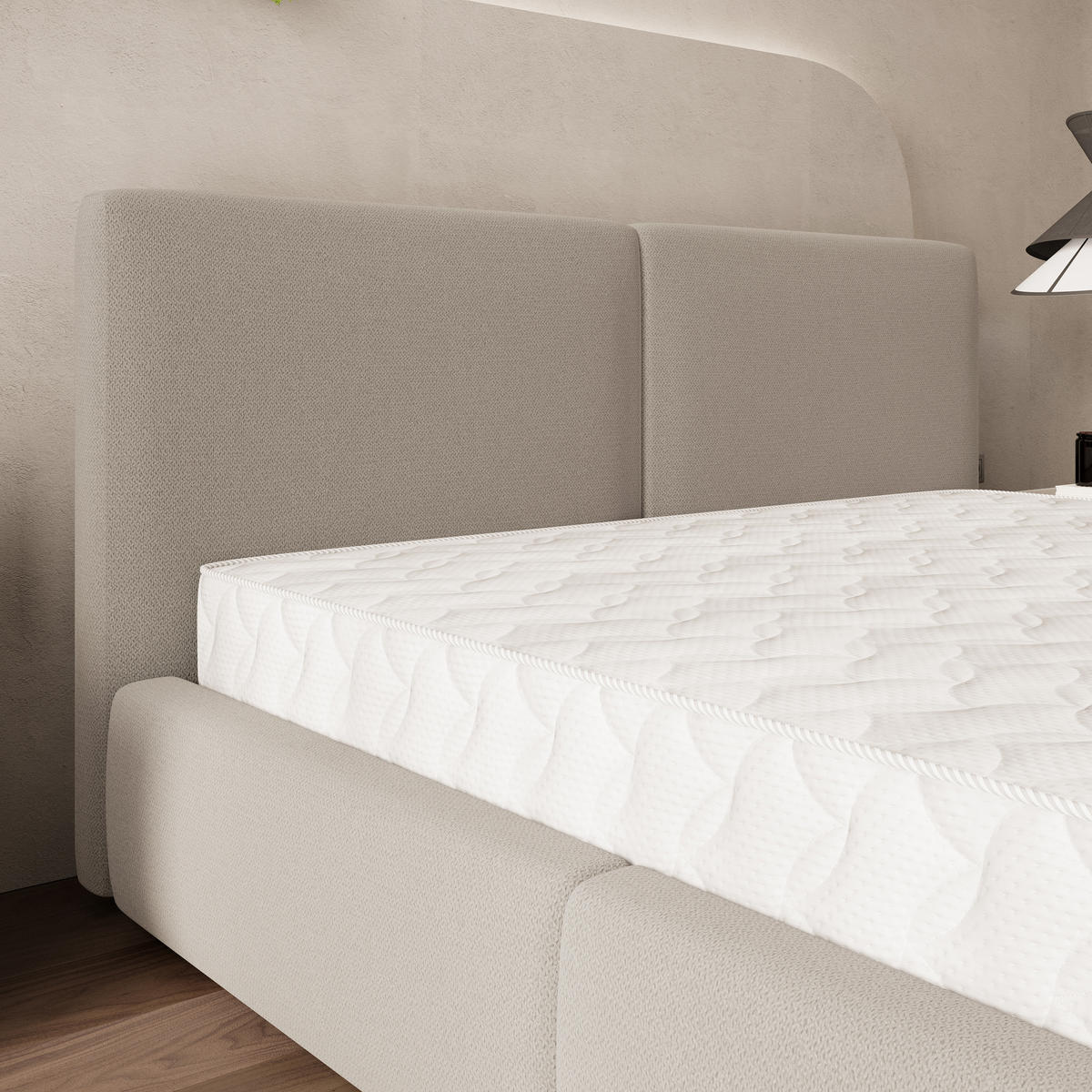 POLSTERBETT FELURO 160x200 cm mit Bettkästen - Beige - Beige, Holz (160/200cm) - MASSENO