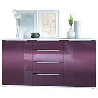 SIDEBOARD Porto Brombeer Hochglanz - Brombeere, Holzwerkstoff (139/72.5/35cm) - Vladon