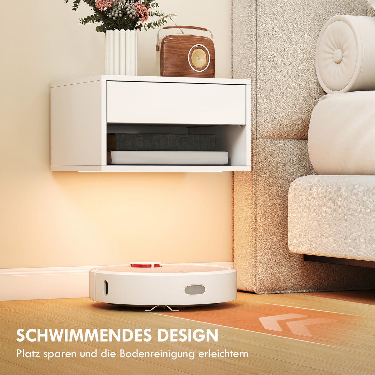 NACHTTISCH 2er Set Spanplatte MDF Weiß - Weiß, Holzwerkstoff (32/21/37cm) - HOMCOM