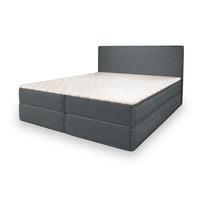 BOXBETT PELLIO 180x200 cm mit Matratze und Topper - Grau - Grau, Holz (180/200cm) - MASSENO
