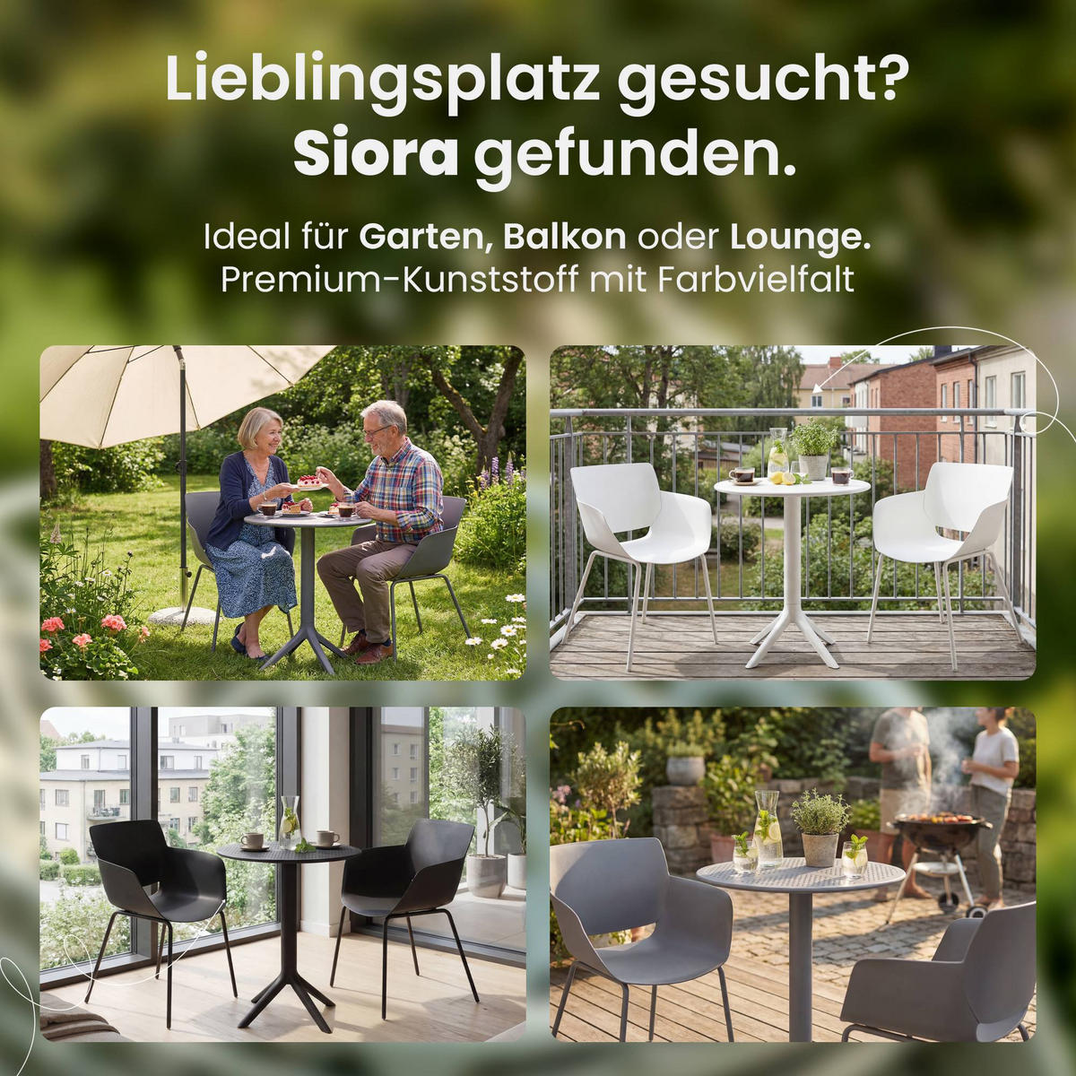GARTENSITZGRUPPE 2 Kunststoff Weiß - Weiß, Kunststoff - CLP