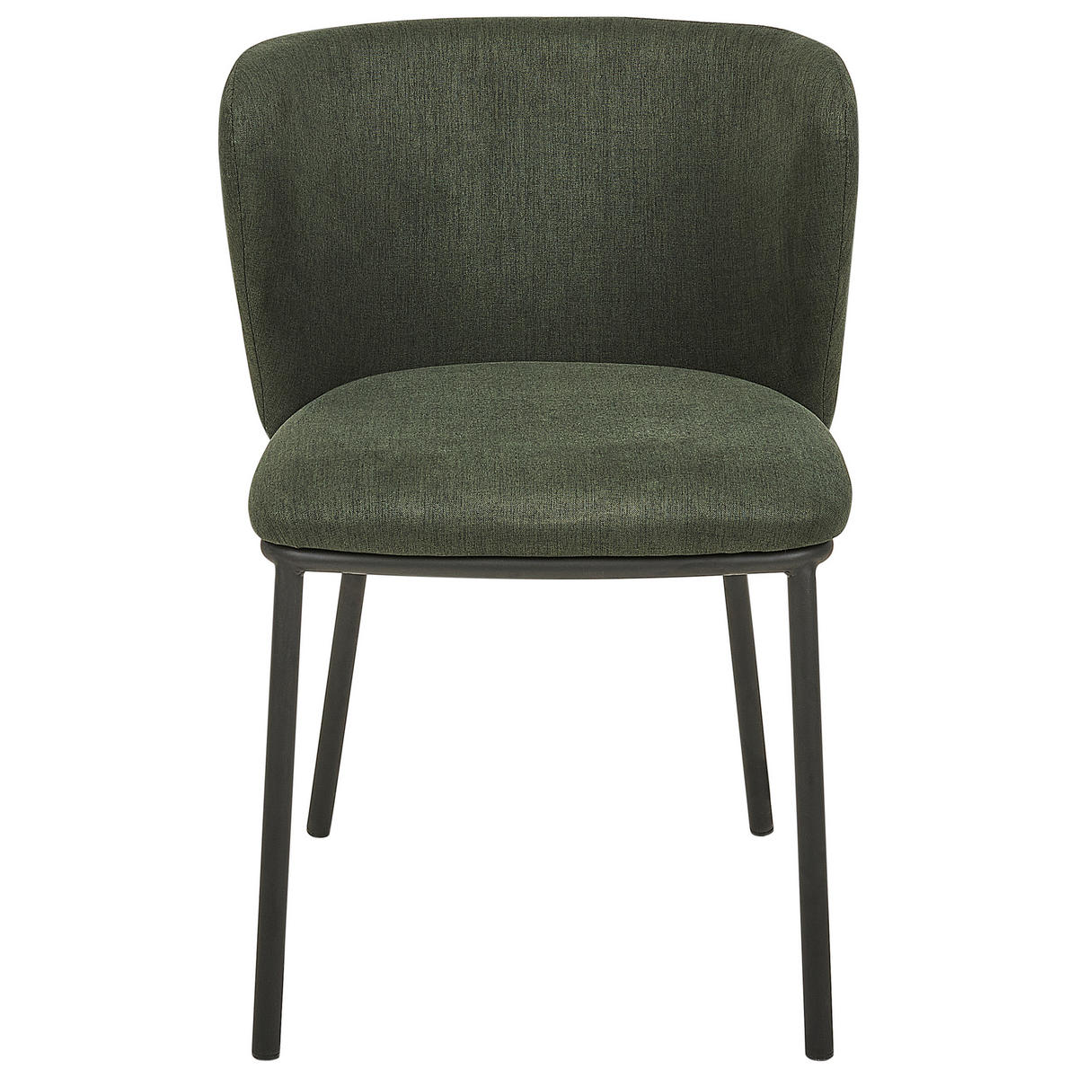 ESSZIMMERSTUHL 2er-Set Polsterbezug Grün Mina - Grün, Textil/Metall (45/75/52cm) - Beliani