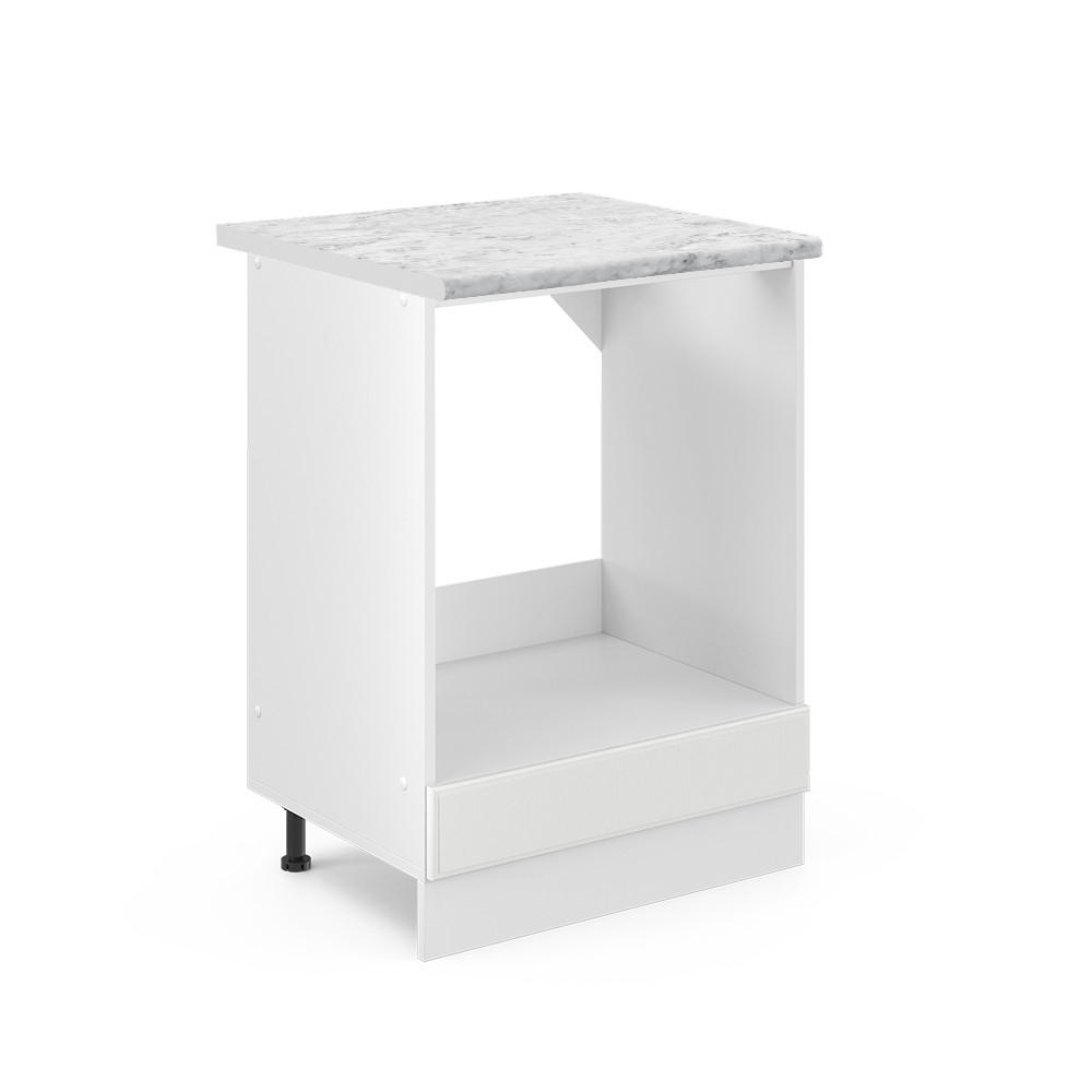HERDUMBAUSCHRANK R-Line Weiß Landhaus 60 cm, AP Marmor - Creme/Weiß, Holzwerkstoff (60/81.6/60cm) - Vicco