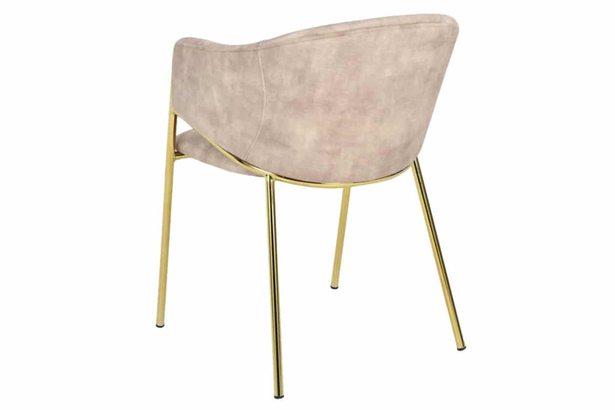 STUHL NOBLESSE Samt Beige 80 cm - Champagner/Beige, Textil/Metall (52/77/60cm) - riess-ambiente