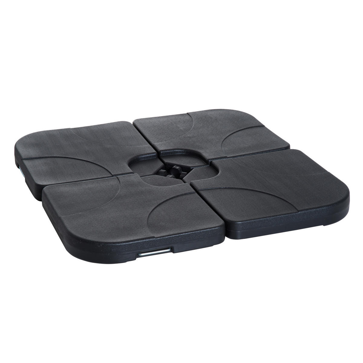 SONNENSCHIRMSTÄNDER Schirmständer für Bodenkreuz befüllbar, 4-teilig, Schwarz, 50x50cm - Schwarz, Kunststoff (50/50cm) - Outsunny