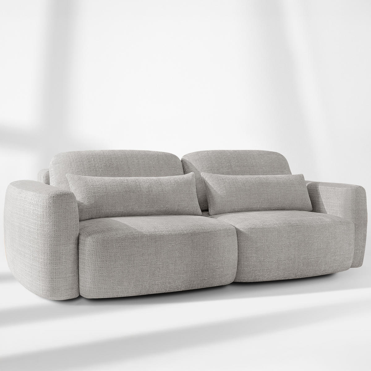 SOFA 3 ELOSA - Hellgrau, Holz/Textil (245/85/115cm) - KONSIMO®