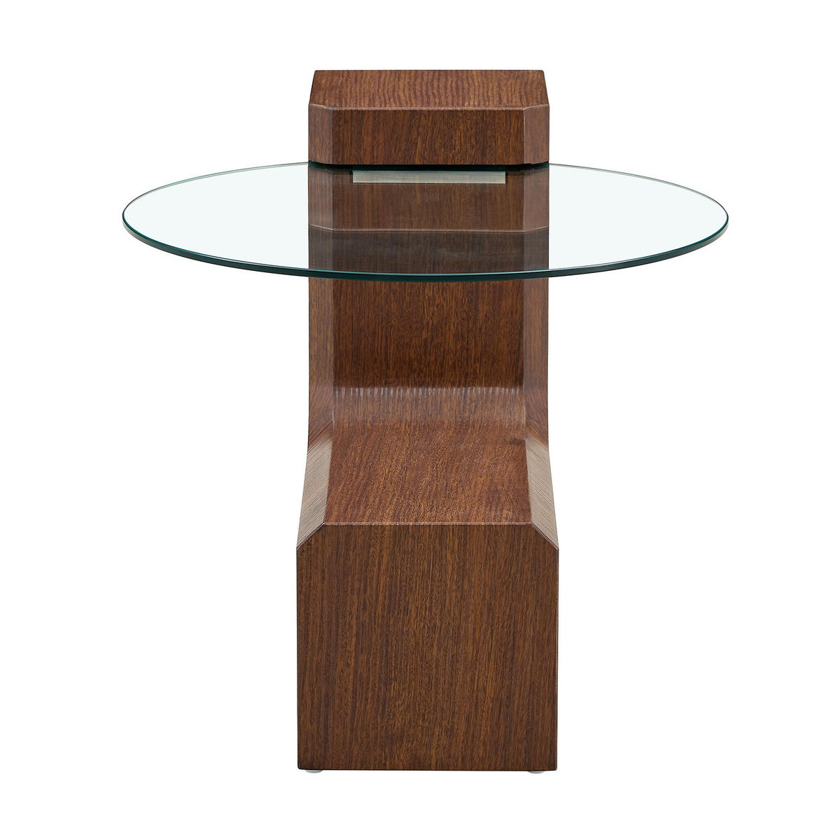 COUCHTISCH in Naturfarbe und Weiß 2er-Set Couchtisch-Kombination für Wohnzimmer, B44/T62/H44 cm, Ø61/H30 cm - Walnussfarben/Weiß, Glas/Holzwerkstoff (61/61/30cm) - STILVORA