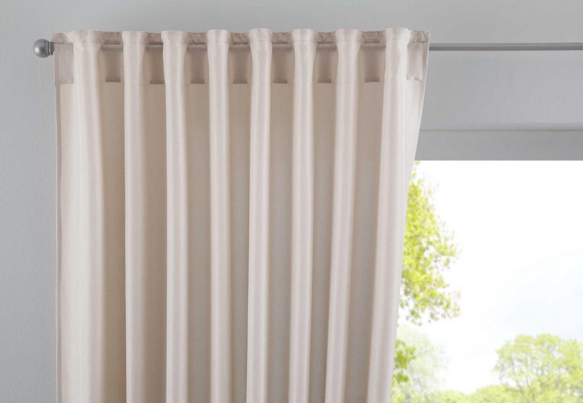 SCHLAUFENGARDINE »Jena« HxB 225x140 cm Sand - Sandfarben, Textil (140/225cm) - Gardinenbox