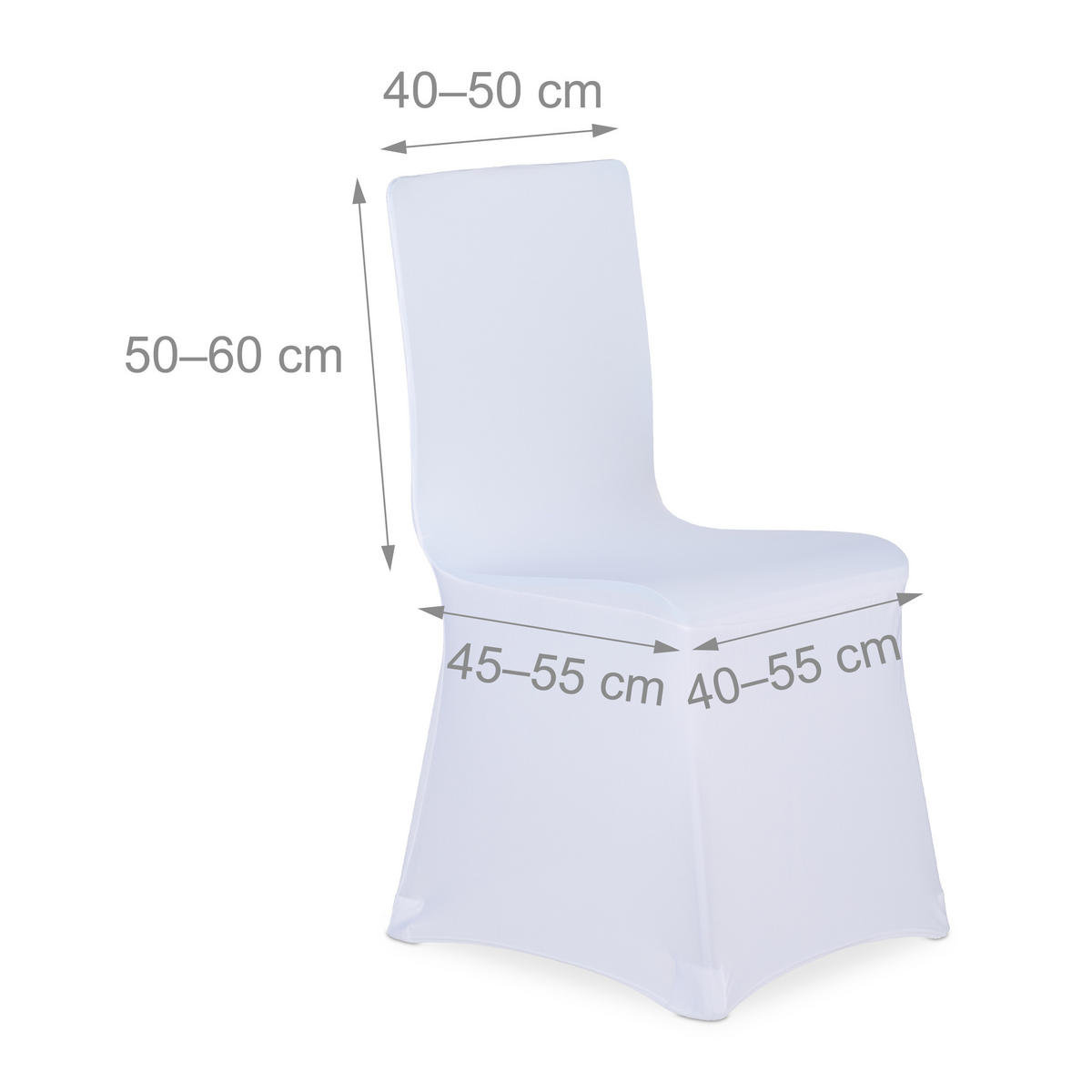 4xSTUHLHUSSEN - Weiß, Kunststoff/Textil (60/57cm) - Relaxdays