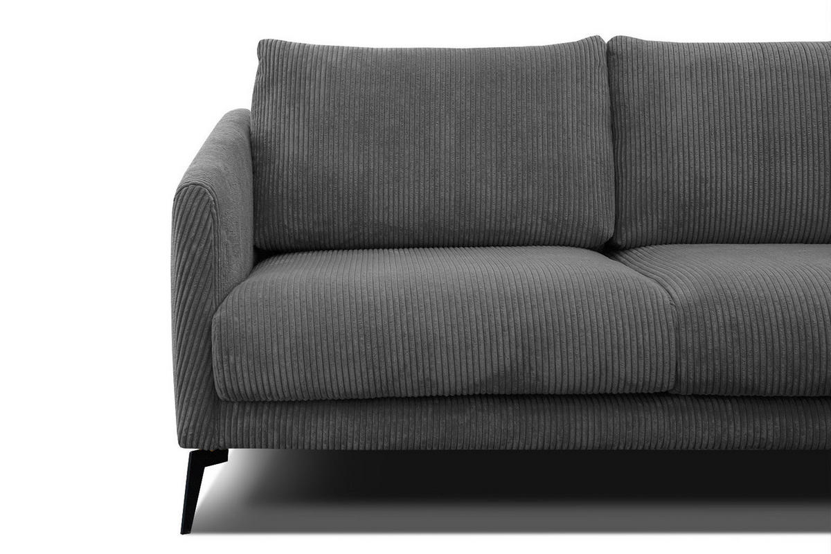 SOFA VILT 2,5-Sitzer, dunkelgrau - Dunkelgrau/Schwarz, Holzwerkstoff/Kunststoff (202/89/94cm) - Courtois Laville