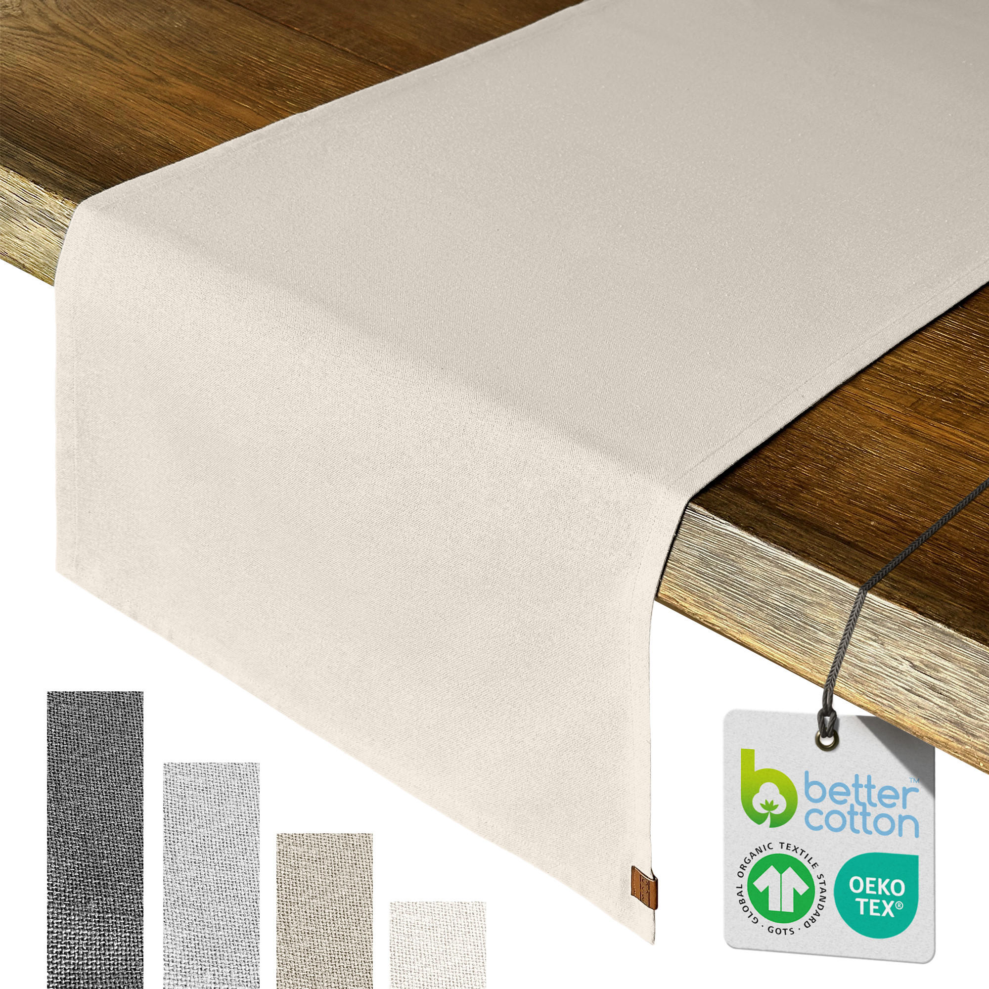 TISCHLÄUFER - Creme, Textil (150/40/1cm) - Miqio Design