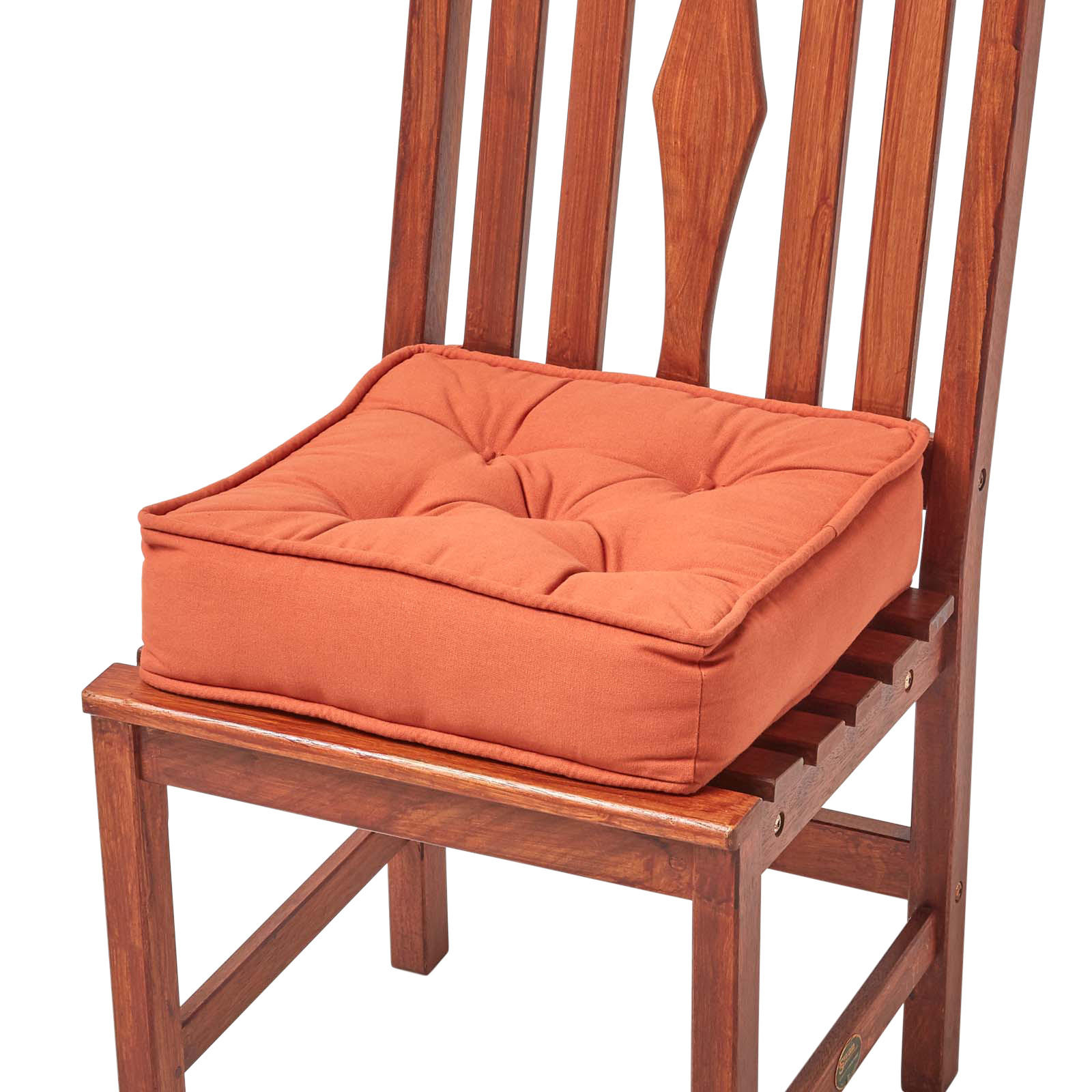 SITZKISSEN terracotta 40/40/10 cm – Stuhlkissen Baumwolle - Orange, Textil (40/40/10cm) - Homescapes