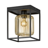 DECKENLEUCHTE Metall Schwarz Gold - Schwarz, Metall (23/23/28.5cm)