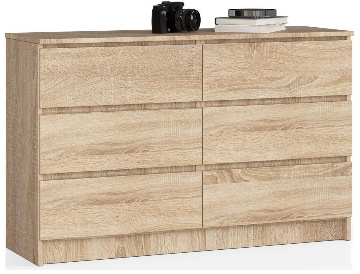 KOMMODE Sonoma Eiche 120x40x77 cm - Sonoma Eiche, Holzwerkstoff (120/77/40cm) - Akord