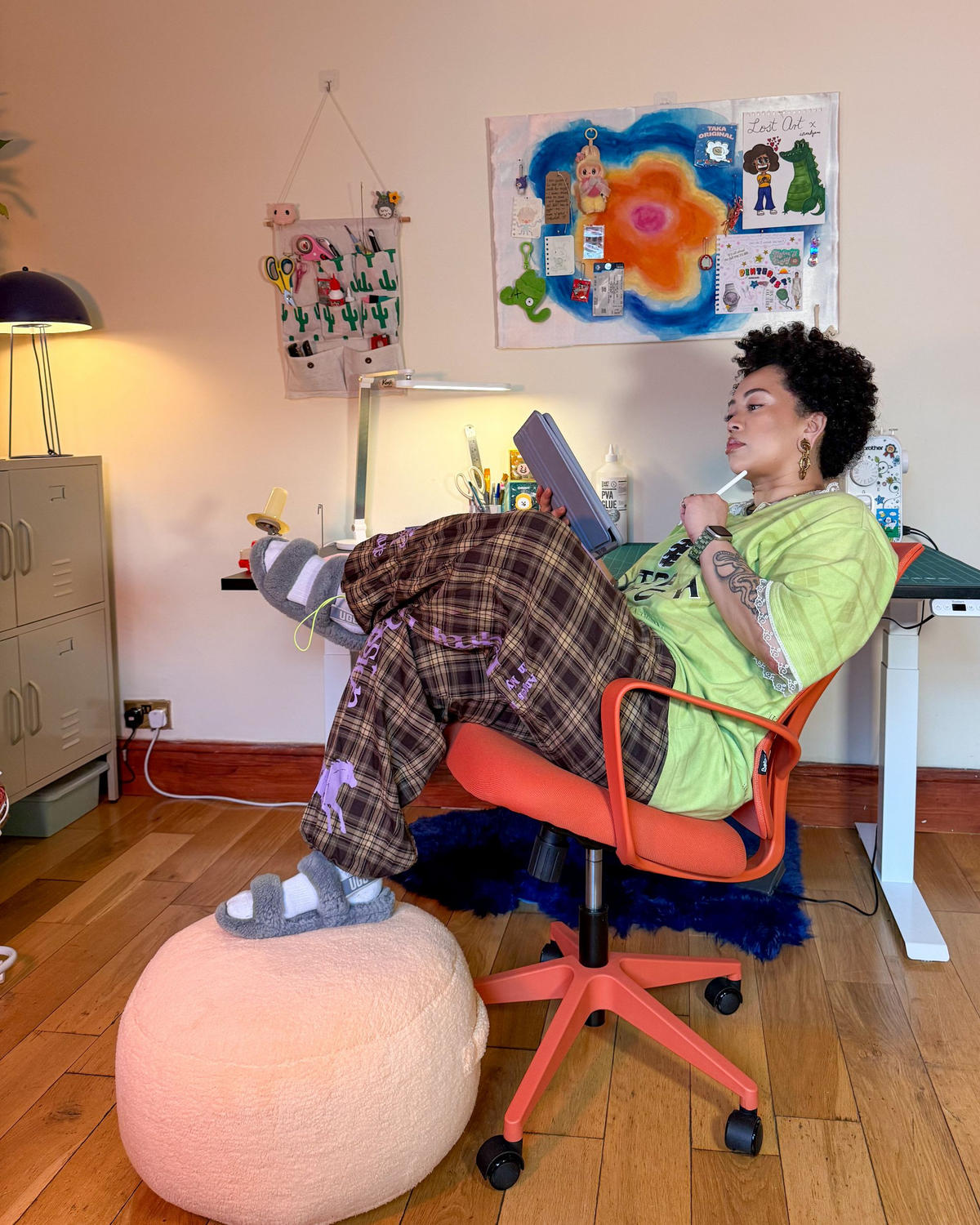KANCELÁŘSKÁ ŽIDLE Oranžová Luma - pomerančová, textil (60/98/60cm) - Beliani
