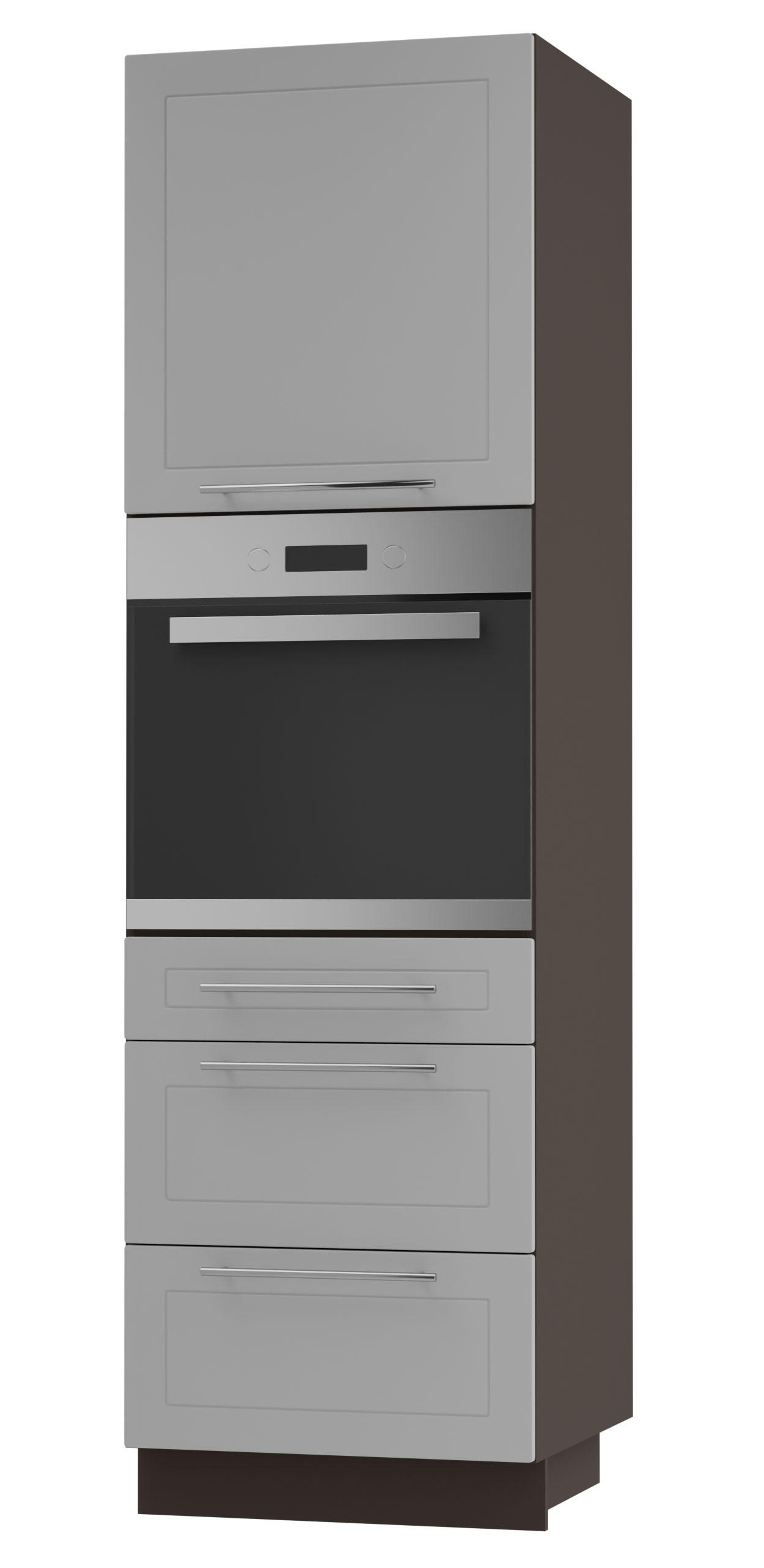 Feldmann-Wohnen Backofenumbauschrank Grau, Dunkelgrau 60x207x59 cm