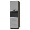 BACKOFEN-HOCHSCHRANK Kvantum D14/RU/3M Dust Grey Matt / Lava Matt 60 / 59 / 207cm - Dunkelgrau/Grau, Holz/Holzwerkstoff (60/207/59cm) - Feldmann-Wohnen