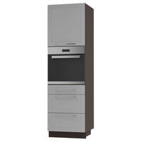 BACKOFEN-HOCHSCHRANK Kvantum D14/RU/3M Dust Grey Matt / Lava Matt 60 / 59 / 207cm - Dunkelgrau/Grau, Holz/Holzwerkstoff (60/207/59cm) - Feldmann-Wohnen