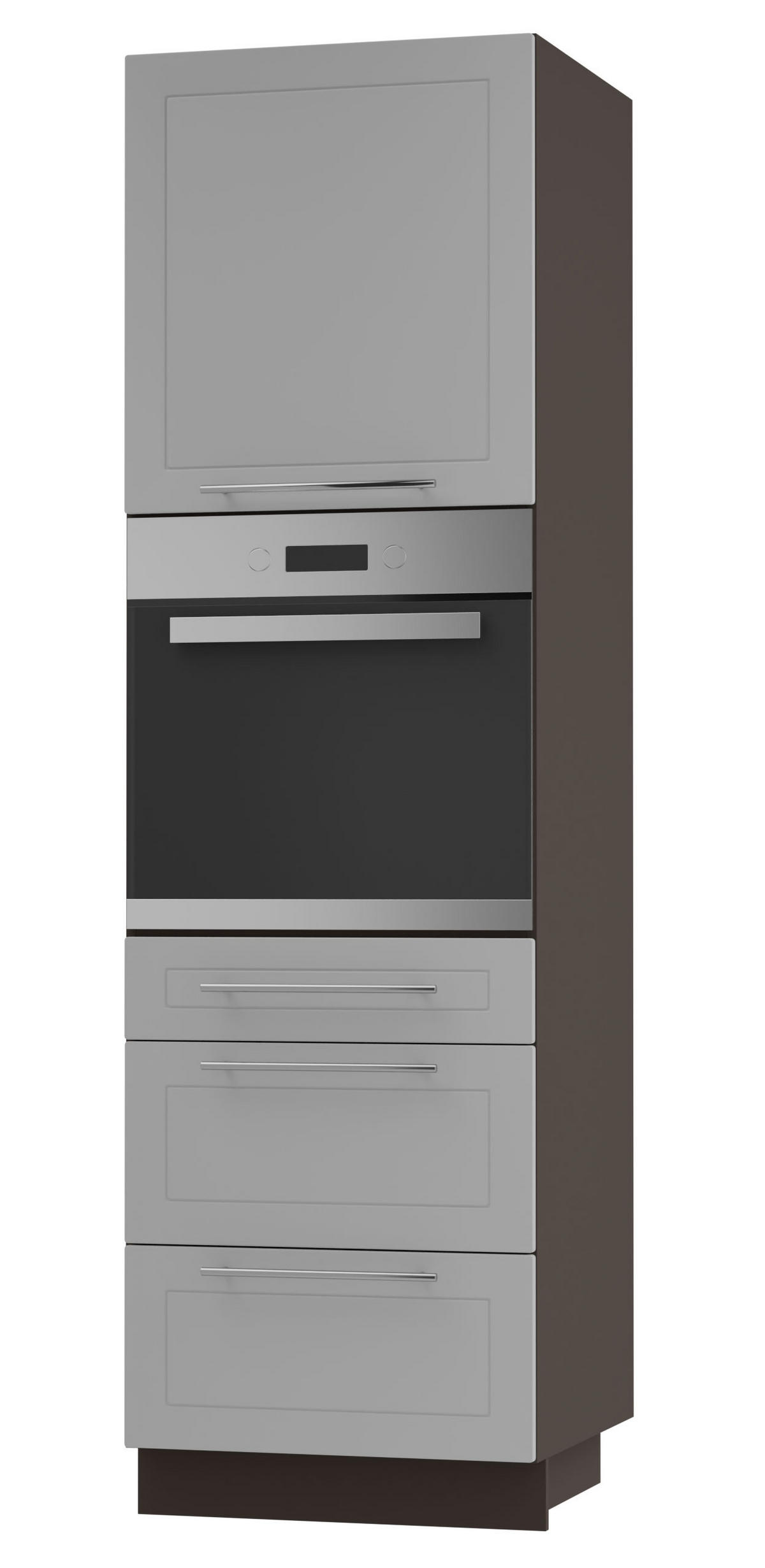 BACKOFEN-HOCHSCHRANK Kvantum D14/RU/3M Dust Grey Matt / Lava Matt 60 / 59 / 207cm - Dunkelgrau/Grau, Holz/Holzwerkstoff (60/207/59cm) - Feldmann-Wohnen
