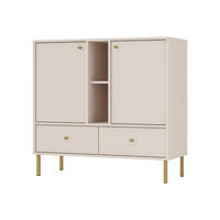 KOMMODE TORINO 100/95/41 cm mit 2 Schubladen 2 Türen Beige - Beige, Holzwerkstoff (100/95/41cm) - MASSENO