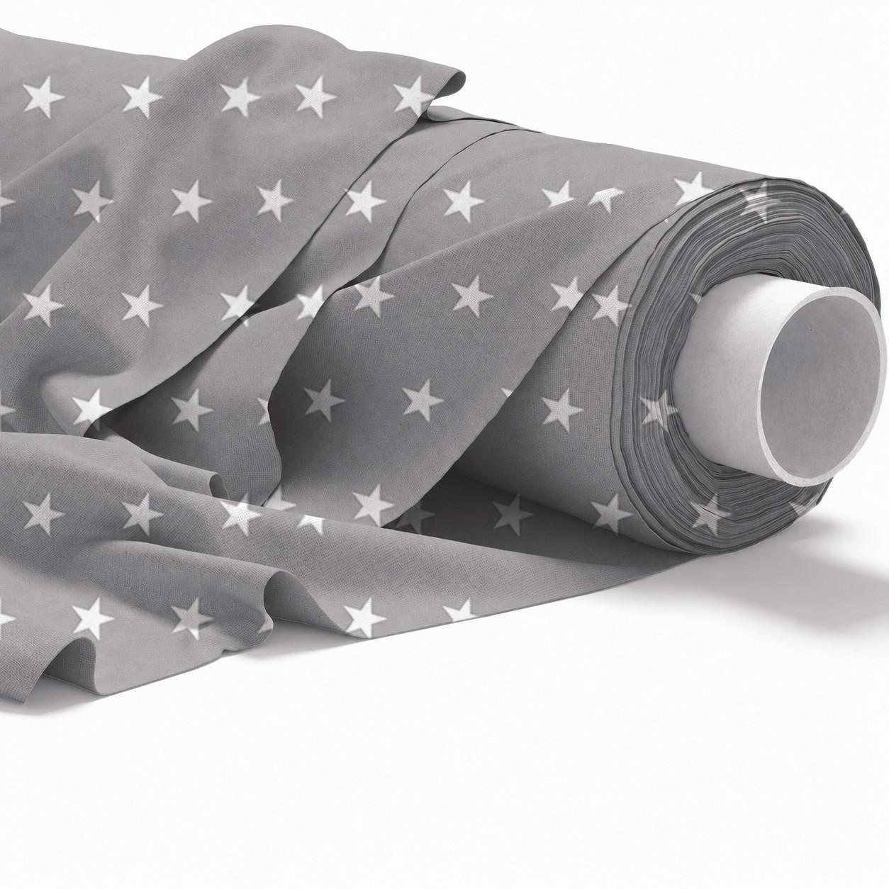 BAUMWOLLSTOFF Gray Stardust 160 cm breit, 145 g/m², dunkelgrau mit weißen Sternen, strapazierfähige Canvas-Qualität - Dunkelgrau, Textil (160/100cm) - Dreamroots