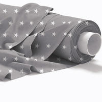 BAUMWOLLSTOFF Gray Stardust 160 cm breit, 145 g/m², dunkelgrau mit weißen Sternen, strapazierfähige Canvas-Qualität - Dunkelgrau, Textil (160/100cm) - Dreamroots