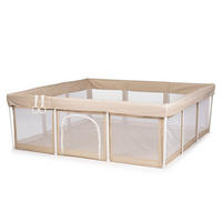LAUFSTALL Easy beige 180 x 180 cm, Tasche, 2 Ringe, faltbar, Schlupfloch, Reißverschluss - Beige, Metall (180/62/180cm) - Chipolino