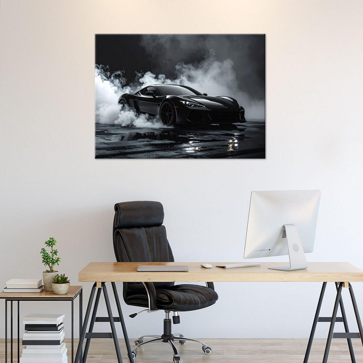 LEINWANDBILD Kraftfahrzeuge 120x80cm - Schwarz, Textil (120/80cm) - Feeby