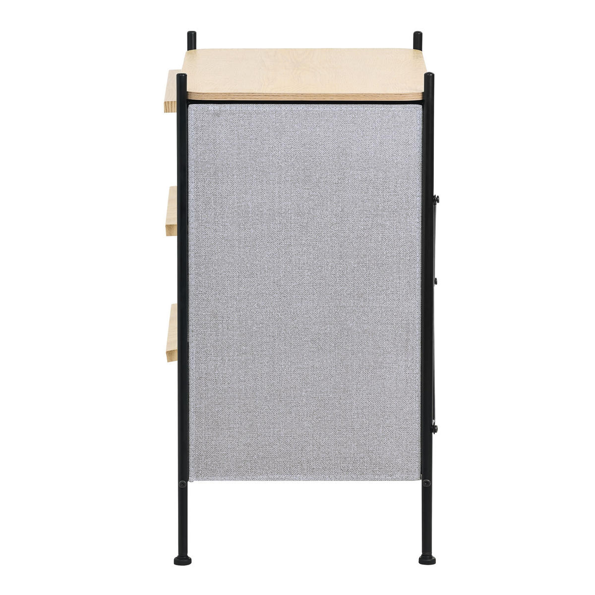 KOMMODE mit 3 Schubladen aus Stoff 58x78x42,5 cm Grau - Dunkelgrau, Holzwerkstoff (58/78/42.5cm) - ML-DESIGN