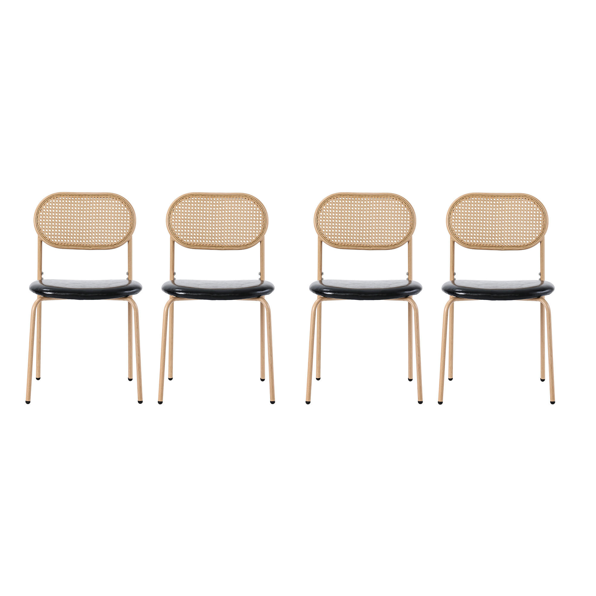 ESSZIMMEERSTUHL-SET 4er-set Schwarz 48/46/80 cm - Schwarz, Metall (46/80/48cm) - Urban Meuble