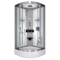 FERTIGDUSCHE Dusche D58-50T0-EC Weiß 90x90 - Weiß, Glas/Kunststoff (90/90/225cm) - AcquaVapore by Sandra Jentho