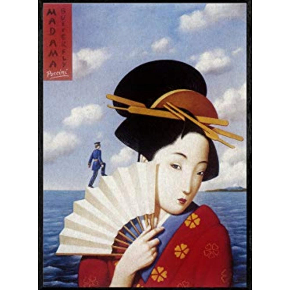 POSTER Theatre Madame Butterfly A3 Schwarzer Rahmen - Schwarz, Papier (29.7/5/42cm) - Nacnic