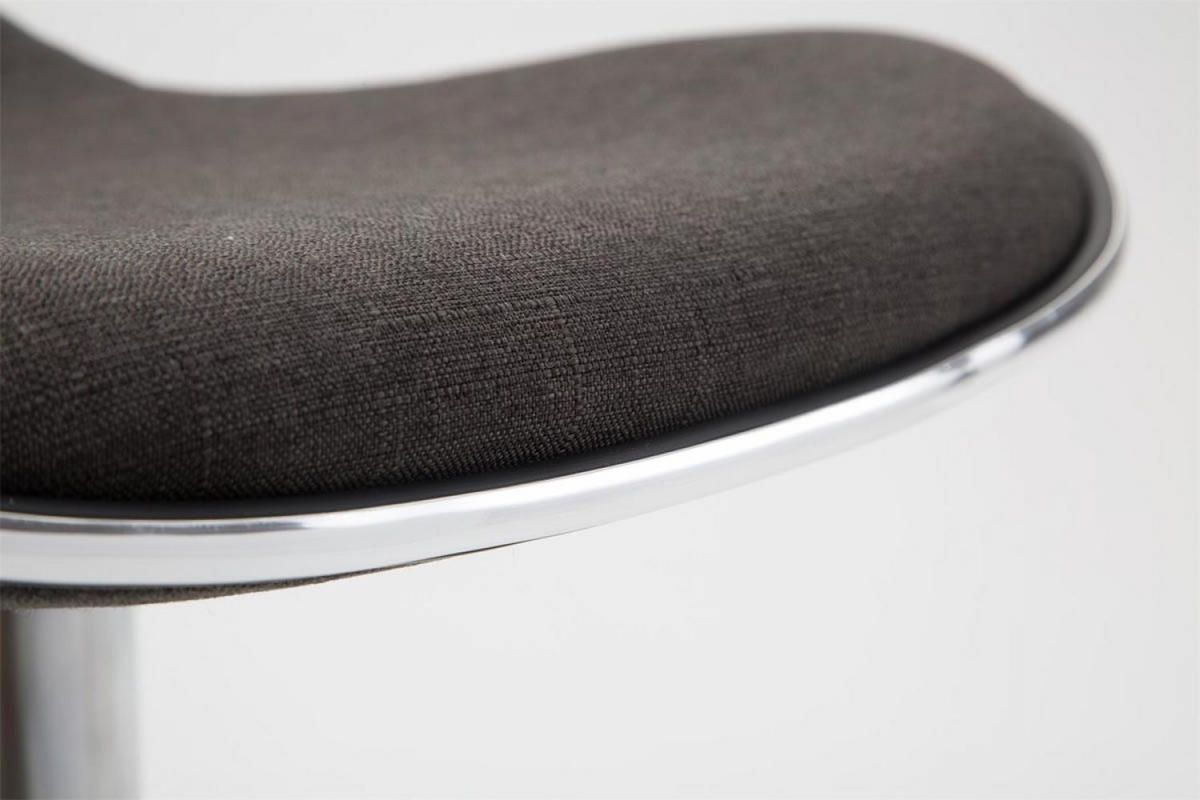 BARHOCKER Stoff dunkelgrau - Chromfarben/Dunkelgrau, Textil/Metall (45/71/45cm) - CLP