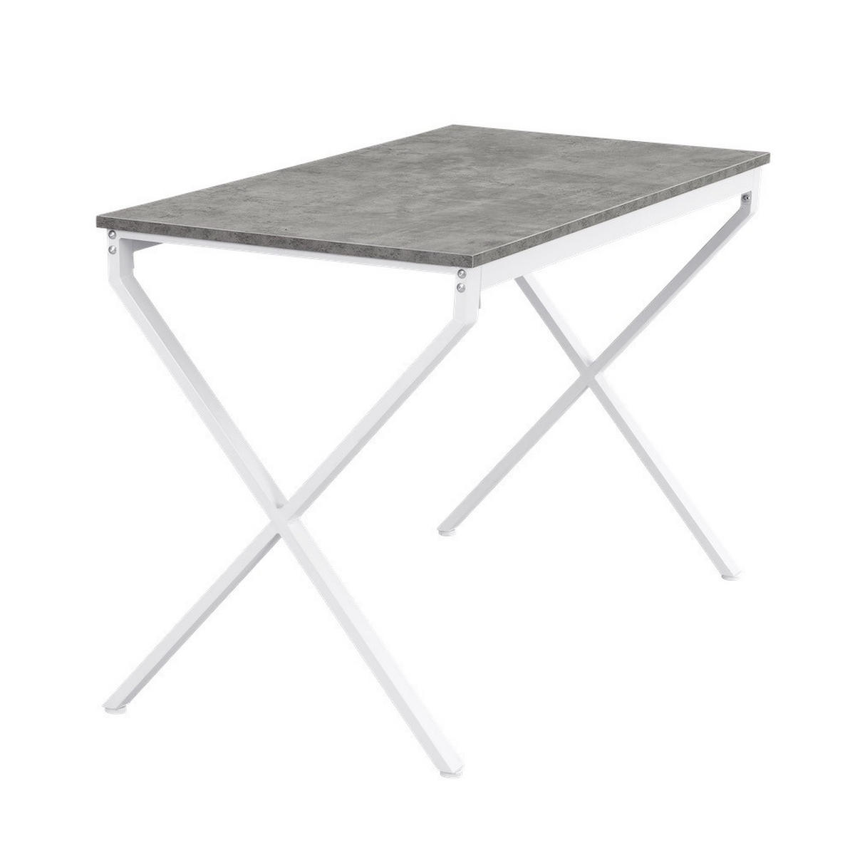 ESSTISCH SAMUEL, Beton, 120/60/76 cm - Weiß/Grau, Holzwerkstoff/Metall (60/120/76cm) - B&D Home