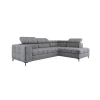 ECKSOFA PABLOS Cloud, L-förmig, Moderne, mit verstellbarem Kopfteil, Schlaf- & Lagermöglichkeiten, freistehend, RECHTS 279x201x97 cm Grey - Silberfarben, Holz/Textil (279/201cm) - DomoHome