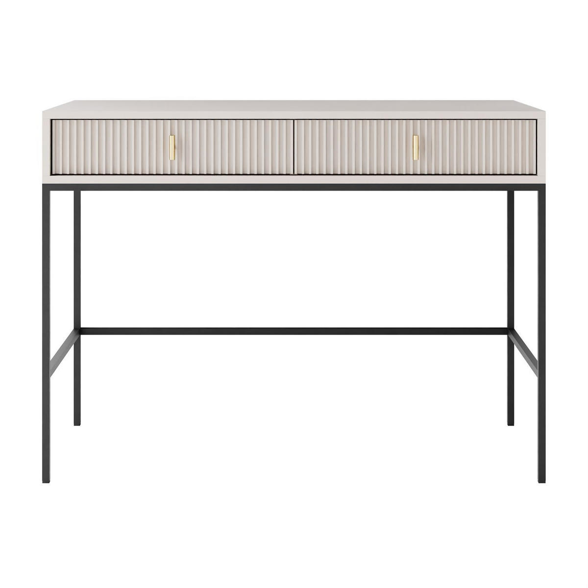 KONSOLE MIDNIGHT mit Schubladen auf Gestell kaschmir - Kaschmir/Schwarz, Holzwerkstoff (50/104/77cm) - Lookway