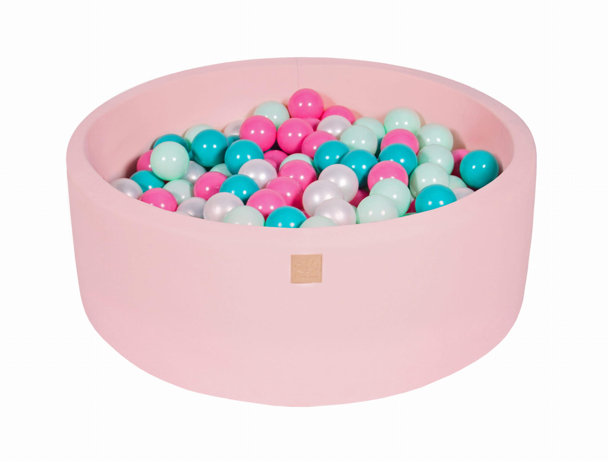 BÄLLEBAD für Kinder, Cotton, Hellrosa - Türkis/Hellrosa, Textil (90/90/30cm) - MeowBaby