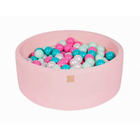 BÄLLEBAD für Kinder, Cotton, Hellrosa - Türkis/Hellrosa, Textil (90/90/30cm) - MeowBaby