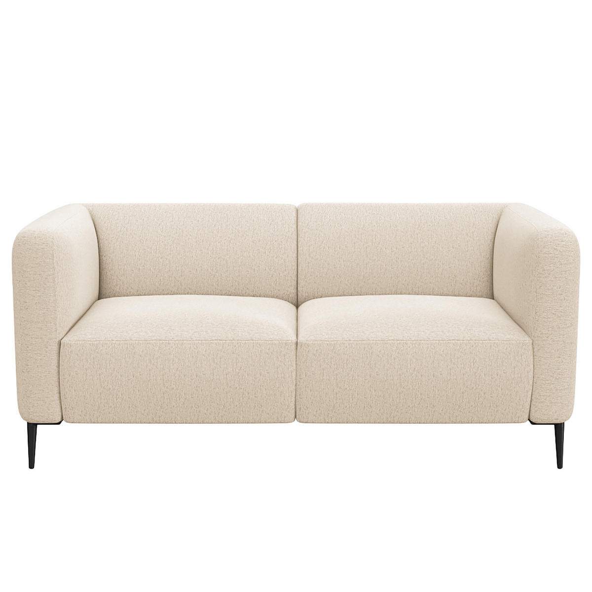 2,5-SITZER SOFA - Beige/Schwarz, Textil/Metall (175/74/88cm) - home24