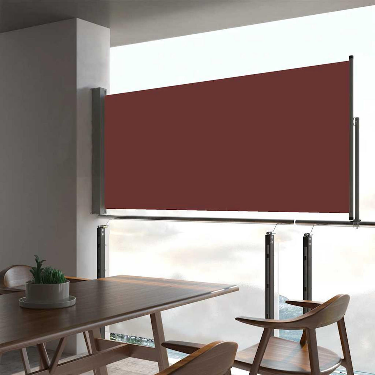 AUSZIEHBARE Seitenmarkise 60x300 cm Braun - Braun, Textil (300/60/300cm) - furnicato