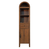 HOCHSCHRANK 40/30/163 cm Walnussholzfarbe mit 1 Schubladen und LED - Walnussfarben, Holz/Holzwerkstoff (30/163/40cm) - Oxeza