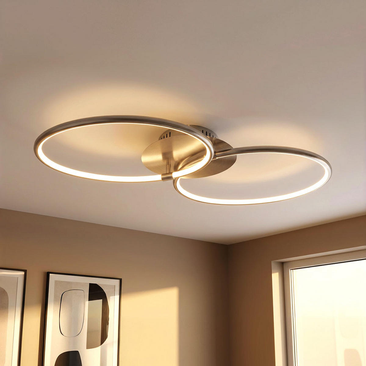 LED DECKENLEUCHTE KYLE Silber Metall - Silberfarben, Metall (70/40/8.6cm) - Globo Lighting
