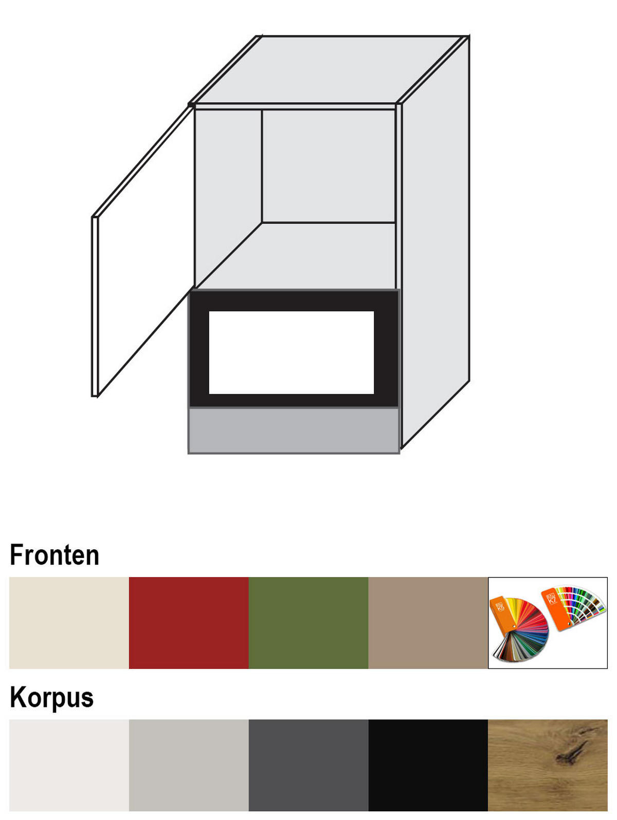 MIKROWELLENUMBAUSCHRANK Brerra W4MK/60 Weiß / RAL 1019 graubeige Matt 60 /32,5 / 96cm - Graubraun/Weiß, Holz/Holzwerkstoff (60/96/32.5cm) - Feldmann-Wohnen