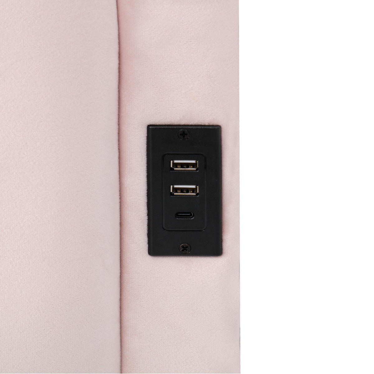 SCHLAFSOFA 90/200 cm in Pink Samt mit Stauraum, USB und Stautasche - Rosa, Holzwerkstoff/Textil (90/200cm) - WISHDOR