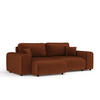 ECKSOFA Zanzibar Blau Grau Samtstoff - Dunkelorange/Schwarz, Holz/Holzwerkstoff (237/144cm) - Maison de Reve