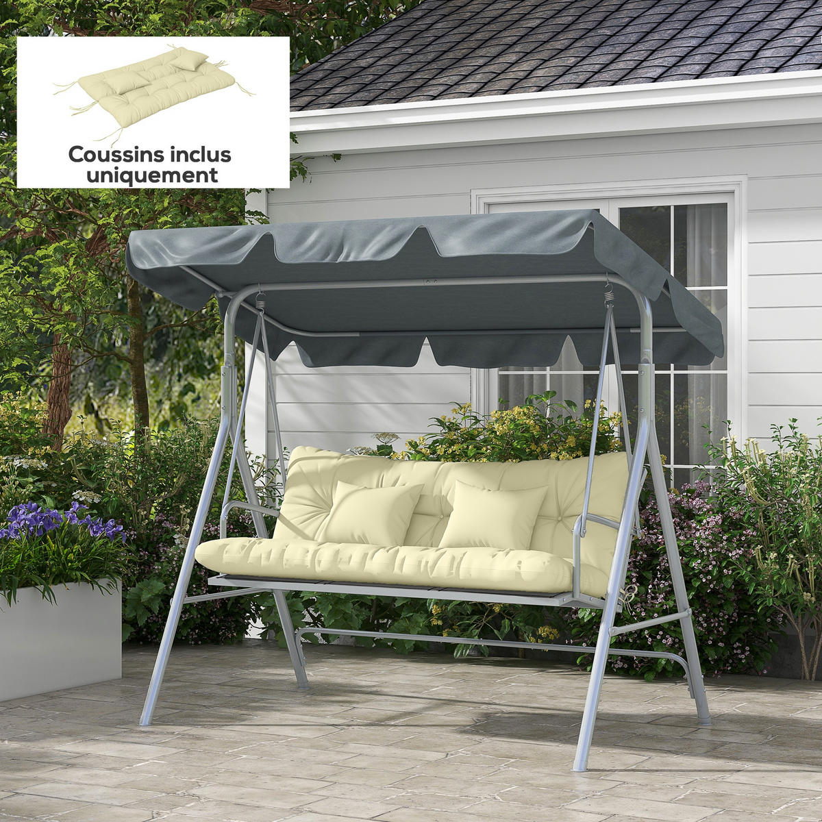 SESSELAUFLAGEN Creme 1 Stück - Beige, Kunststoff (50/10/150cm) - GiPP