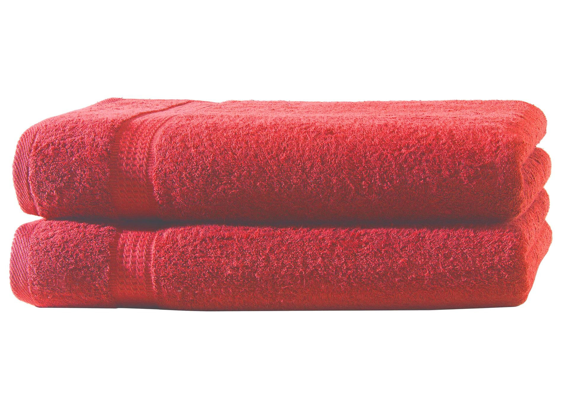 BADETUCH 100x150 cm Frottier Handtücher im 2er Set aus 100% Baumwolle, Rot 500g/m2 - Rot, Textil (100/150cm) - Carpe Sonno