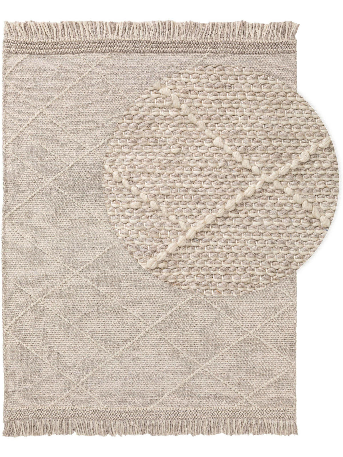 WOLLTEPPICH Daphne Beige 200x300 cm - Beige, Textil (200/300cm) - benuta Pure